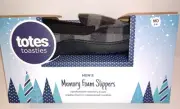 Memory Foam Mens Slippers Black Size MD (8-9) Slippers, Totes Toasties New