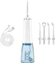 Water Dental Flosser Teeth Pick, Portable Dental Oral Irrigator, Power Dental Flosser for Teeth, Waterproof Electric Dental Flosser, 280mL/9.5oz Water Tank, with 4 Jet Tips, 4 Teeth Cleaning Modes