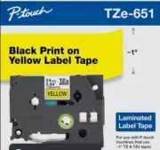 Brother P-Touch LBL MKR TAPE 3Cssts=1 lot Black on Yellow