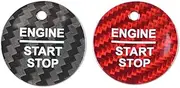 QXKSPG Carbon Fiber Car Engine Start Stop Switch Button Cover Trim Sticker, for Ford, for Focus, for Explorer, for Everest F150, for Mondeo, Car Engine Start Stop Button