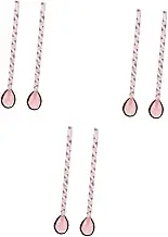 Alipis 3sets Long Handle Glass Spoon Ice Tea Stirrer Milk Stirring Spoon Small for Mix Household Scoop Spiral Design Unique 2pcs*3