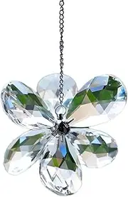 WAZIJ Transparent Suncatcher Crystal Pendant Six-Leaf Flower Pendant Prism Pendant
