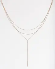 Rose Gold Fine Chain Lariat Necklace