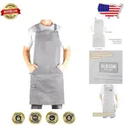 Multipurpose Denim Cooking Apron with Adjustable Straps & Organizing Pockets