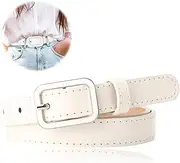 [Cozevdnt] White Women's Skinny Jeans Belts, 1Pcs Ladies Belts For Dresses, Women Accessories, Ladies Belts For Jeans, Skinny Belt, White, l