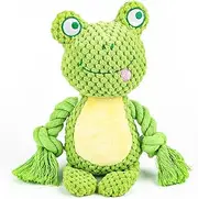 AKONE Dog Toy: Chew Toy, Squeaky, Interactive Plush Toy for Small and Medium Dogs, Frog Shape Chew Rope Toy