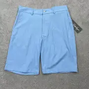 Walter Hagen P11 Golf Shorts Size 34 Daybreak Blue 10" Inseam Flat Front