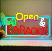 Hanging Art Neon Signs Karaoke Open Neon Sign USB Powered Dimmable LED Light For Birthday Party Display Windows 23cmx41cm