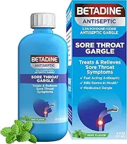[Betadine] Antiseptic Sore Throat Gargle to Treat and Relieve Sore Throat Symptoms, Mint flavor, 8 oz bottle