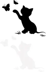 Kichvoe 4 Pcs Creative Flapping Cat Car Stickers Cartoon Scratch Cover Decals Durable Pet Material Reflective Effect Black White Colors for Eye Catching Car Decoration