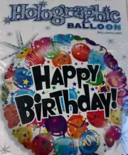 Single 18" Mylar Birthday Balloon *Streamer Explosion* Buncha Ballons