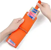 Man Fashionable and Trendy Wallet,Personalized Trendy Color Contrast,Hidden Card Slot,RFID Shielding,Ultra Thin and Portable,Orange