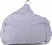 Large Bean Bag Chairs Sofa Cover, Solid Color Simple Lazy Lounger, Portable Gaming Beanbag Seat, for Outdoor and Indoor Adults Kids,Gray,NoPadding