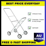 Laundry Trolley - Steel Foldable Collapsible Clothes Washing Cart