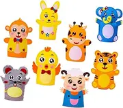 SOPOTUTU 8Pcs Non Woven Hand Puppet DIY Kit Creative Cartoon Sewing Materials for Educational Play Weaving DIY Supplies for Fun Parent Interaction