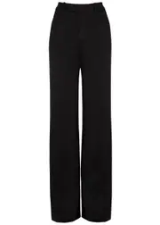 Saint Laurent Wide-leg Satin Trousers - Black - 10 10