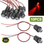 10PCS 10mm Pre Wired LED Water Clear Bulb Cable 20cm Constant Prewired Light 12V