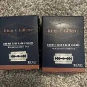 2X King C Gillette Double Edge Safety Razors 10 Blades Each ( Total 20ct)