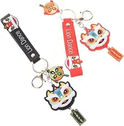 [SAFIGLE] 2pcs Lion Shape Keychains Silicone Charm Keyring Chinese Traditional Backpack Keychains
