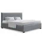 Bed Frame Double Size Gas Lift Grey NINO Artiss