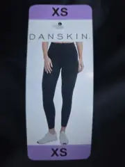 Danskin Ladies' High Rise Brushed Legging Black Size XS No Slip, Side Pockets