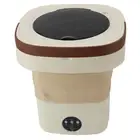 (Khaki US Plug)Portable Washing Machine Mini Foldable Washer 8.5L Deep.