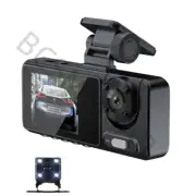 2in 3 Lens WIFI Car Dash Cam DVR Recorder Front/Inside/Rear Camera Night Vision