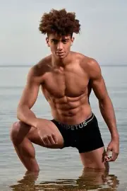 [O456] Handsome Man Cute Male Model Showing Off Body Physique Art Photography
