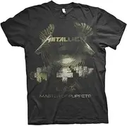 [Metallica] Men's Master of Puppets Distressed Slim Fit T-Shirt Black