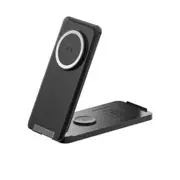 Black Foldable Wireless Charger Dock Charging Station For Apple Watch iPhone 16 15