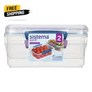 (FAST Shipping) Sistema Klip It 2L Plastic Food Storage Containers, Set of 2