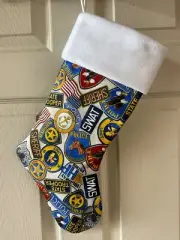 Sheriff, swat, police and State Troopers Christmas Stocking