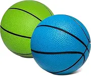5 Inch Foam Mini Basketball for Indoor Basketball Mini Hoops, 2 Pack | Safe & Quiet Foam Basketball for Over The Door Mini Hoop Basketball Sets | Great for Adults & Kids Basketball (Green & Blue)