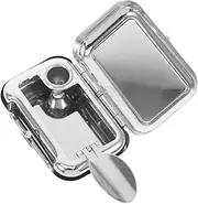 ARTSEWPLY Mini Portable Stainless Steel Ashtray Windproof and Stylish Pocket Ashtray for Travel Home Office Outdoor Use Chic Design for Convenient Cleanliness