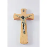 在飛比找蝦皮購物優惠-天主教苦像——橡木合金十字架(掛式15cm)