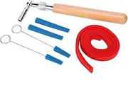 6 Pieces Piano Tuner Kit,Mute Rubber Mutes,L Shaped Tuning Hammer,Temperament Strip,Tuning Fork Wrench Hammer Handle Kit Tools and Storage Case