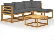 Patio Furniture Sets 5 Piece Garden Lounge Set with Cushions Solid Acacia Wood