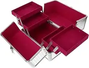 [Baluue] Double Opening Cosmetic Case Large Capacity Storage Suitcase Reinforced Handle