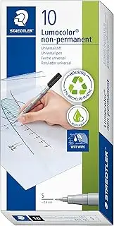 STAEDTLER Lumocolor Non-Permanent Marker, Black, 311-9, Water-Soluble Ink, Fast-Drying