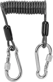 Portable Camera Diving Shell Safety Spring Rope with Stainless Steel Buckle for Fishing and Other Outdoor Activities