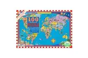100pc eeBoo Jigsaw Puzzle World Map 45x68cm Kids Children Learning Game 5+