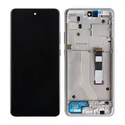 "GSA LCD Touch Screen Frame for Moto One 5G Ace - Silver Frosted"
