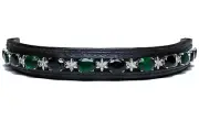 Browband People On Horses - Fresian - Black Leather - 1 3/4" Endloop