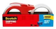 3M Scotch Heavy Duty Shipping Packaging Tape with Dispenser, 1.88 Inch by 38.2