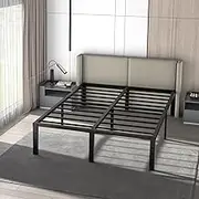 Sturdy 18in Metal Platform Bed Frame - Simple, Atmospheric, Heavy-Duty Queen Size Bed with Ample Under Bed Storage Space, Easy Assembly, and Strong Bearing Capacity for Bedroom