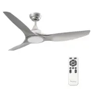 52 Inch Quiet DC Motor Ceiling Fan with Light Remote Control, Indoor 3 Blade ...