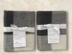 NEW Pottery Barn BRYCE BUFFALO CHECK COTTON Euro Shams Set/2 Charcoal/Ivory