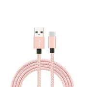 Catzon 1M 2M 3M 1Pack USB Type C Cable Nylon Braided Phone Cable Fast Charger Cable USB Cord -Pink White