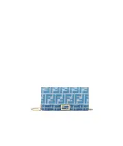 Fendi Baguette Continental Chain-Linked Wallet One size blue