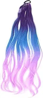 TOGEVAL Women's Wig Ponytail Ponytail Extension Colorful Hair Extensions Colorful Braid Extensions Festival Ponytail Hair Styling Accessories High Temperature Wire